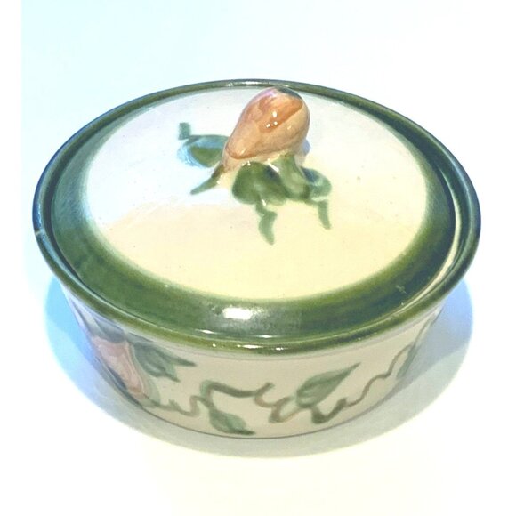 Vintage John B. Taylor Harvest Pear Handcrafted Stoneware Lidded Bowl - Picture 9 of 9
